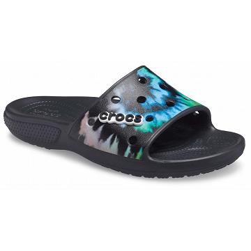 Chanclas Crocs Classic Tie-Dye Graphic Hombre Negros | Mexico 1273NWYB